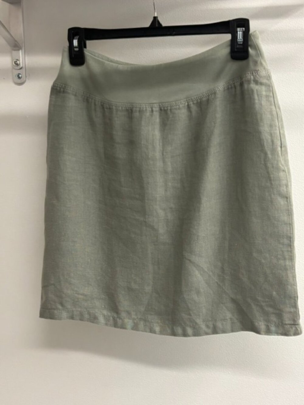 Sea Glass Lane Skirt — Size XS, Soft Moss Green Linen